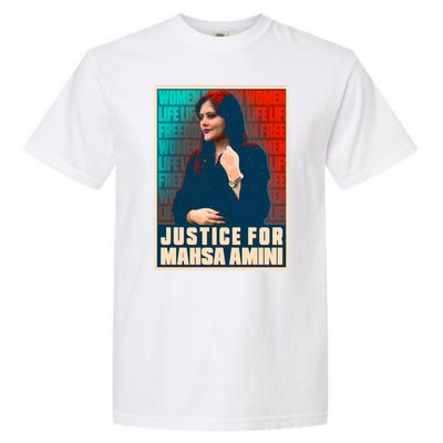 Justice For Mahsa Amini Women Life Freedom Vintage Poster Garment-Dyed Heavyweight T-Shirt