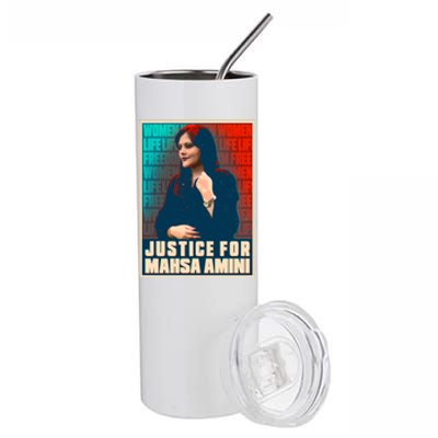 Justice For Mahsa Amini Women Life Freedom Vintage Poster Stainless Steel Tumbler