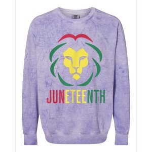 Juneteenth For Men Celebrate Juneteenth Lion Colorblast Crewneck Sweatshirt