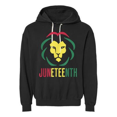 Juneteenth For Men Celebrate Juneteenth Lion Garment-Dyed Fleece Hoodie