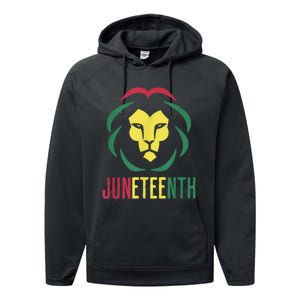 Juneteenth For Men Celebrate Juneteenth Lion Performance Fleece Hoodie