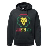 Juneteenth For Men Celebrate Juneteenth Lion Performance Fleece Hoodie