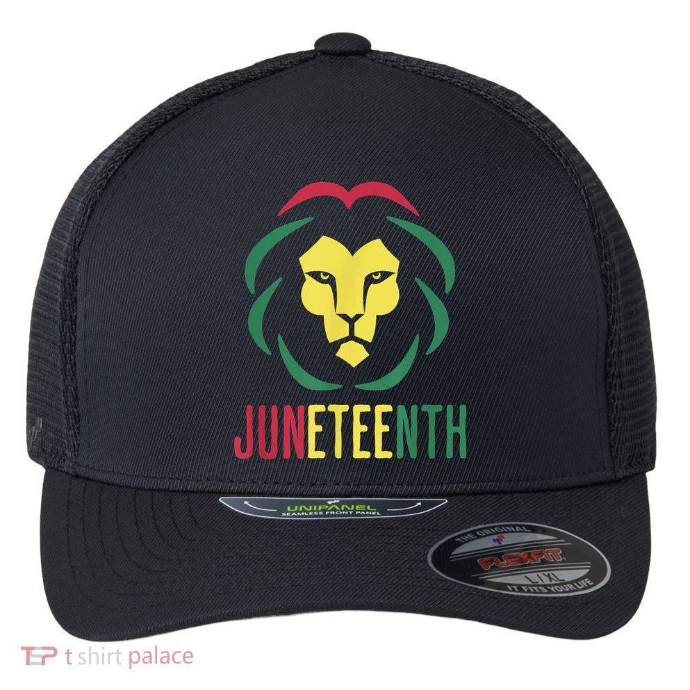 Juneteenth For Men Celebrate Juneteenth Lion Flexfit Unipanel Trucker Cap