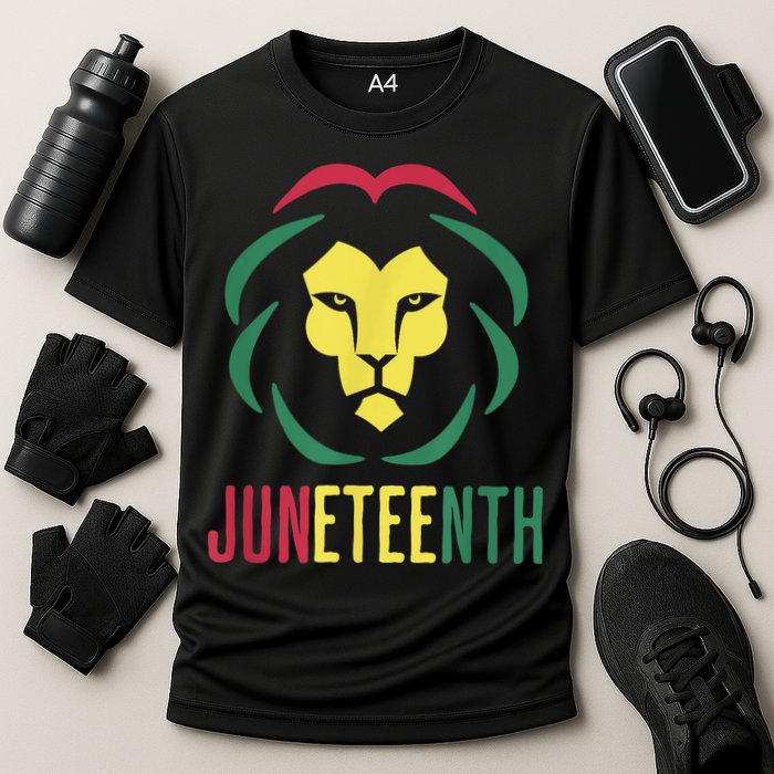 Juneteenth For Men Celebrate Juneteenth Lion Cooling Performance Crew T-Shirt
