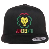 Juneteenth For Men Celebrate Juneteenth Lion Flat Bill Trucker Hat
