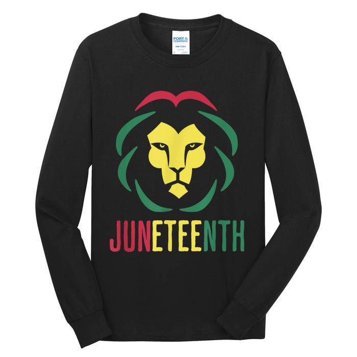 Juneteenth For Men Celebrate Juneteenth Lion Tall Long Sleeve T-Shirt