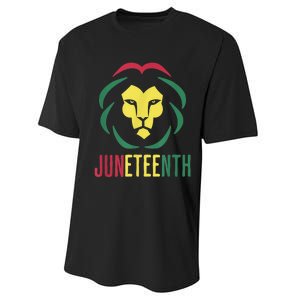 Juneteenth For Men Celebrate Juneteenth Lion Performance Sprint T-Shirt