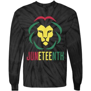 Juneteenth For Men Celebrate Juneteenth Lion Tie-Dye Long Sleeve Shirt