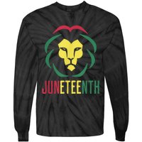 Juneteenth For Men Celebrate Juneteenth Lion Tie-Dye Long Sleeve Shirt