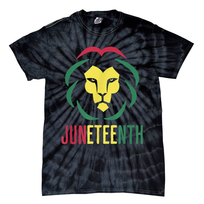 Juneteenth For Men Celebrate Juneteenth Lion Tie-Dye T-Shirt