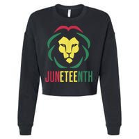 Juneteenth For Men Celebrate Juneteenth Lion Cropped Pullover Crew