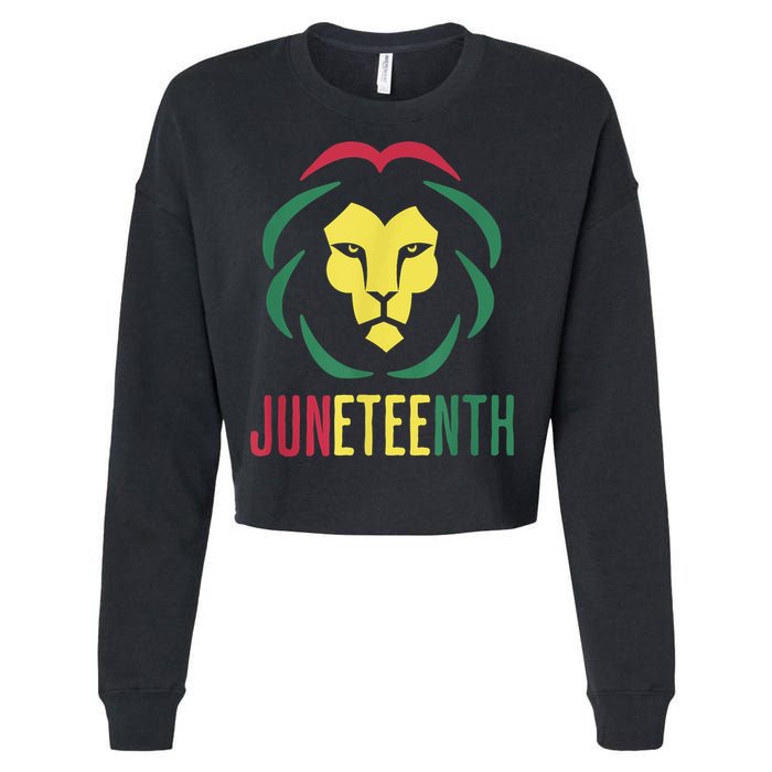 Juneteenth For Men Celebrate Juneteenth Lion Cropped Pullover Crew