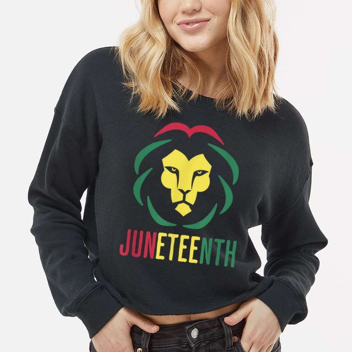 Juneteenth For Men Celebrate Juneteenth Lion Cropped Pullover Crew