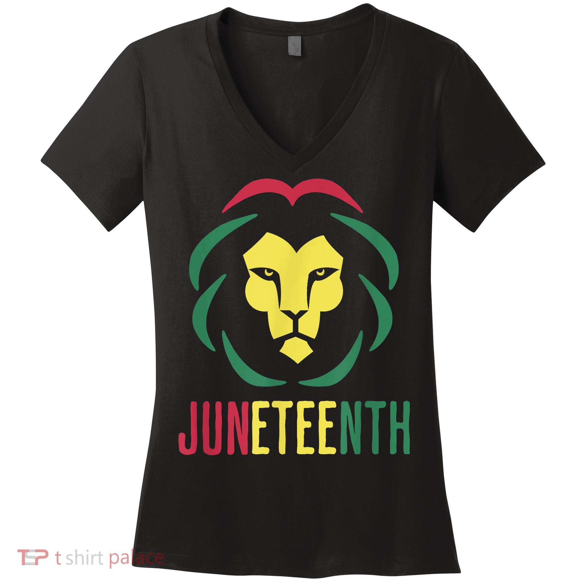 Juneteenth For Men Celebrate Juneteenth Lion Women's V-Neck T-Shirt