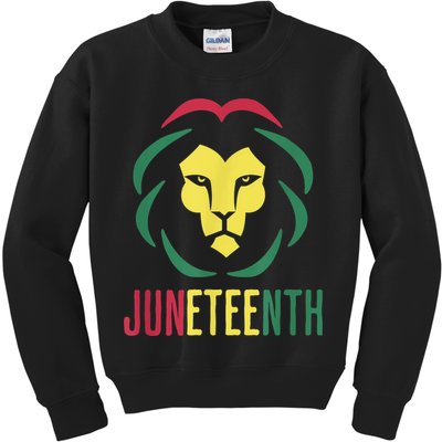 Juneteenth For Men Celebrate Juneteenth Lion Kids Sweatshirt