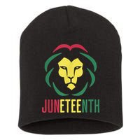 Juneteenth For Men Celebrate Juneteenth Lion Short Acrylic Beanie