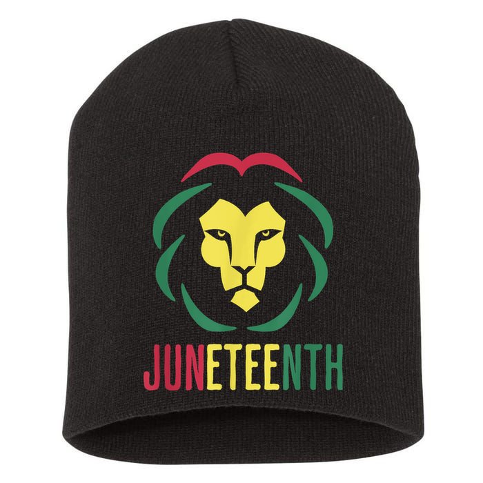 Juneteenth For Men Celebrate Juneteenth Lion Short Acrylic Beanie