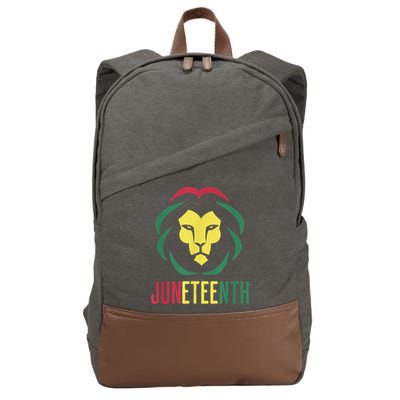 Juneteenth For Men Celebrate Juneteenth Lion Cotton Canvas Backpack