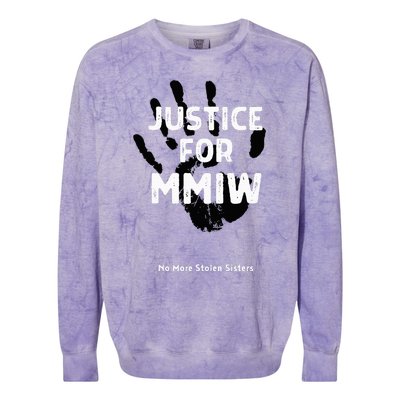 Justice For MMIW Awareness Strong Indigenous Native Colorblast Crewneck Sweatshirt