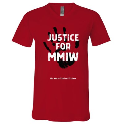 Justice For MMIW Awareness Strong Indigenous Native V-Neck T-Shirt