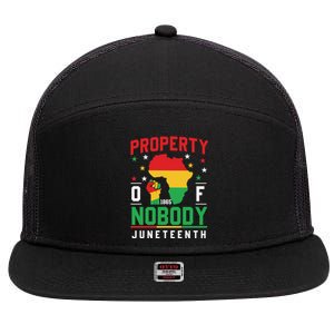 Junenth Freedom Melanin Black Property Of Nobody Cute Gift 7 Panel Mesh Trucker Snapback Hat