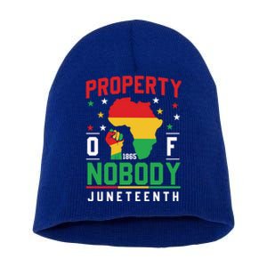 Junenth Freedom Melanin Black Property Of Nobody Cute Gift Short Acrylic Beanie