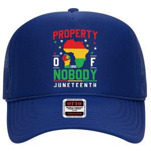 Junenth Freedom Melanin Black Property Of Nobody Cute Gift High Crown Mesh Back Trucker Hat