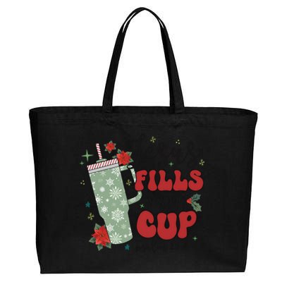 Jesus Fills My Cup Bundle Psalm 23;5 Cotton Canvas Jumbo Tote