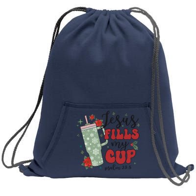 Jesus Fills My Cup Bundle Psalm 23;5 Sweatshirt Cinch Pack Bag