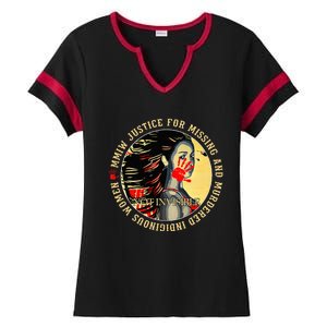 Justice For MMIW Missing Murdered Indigenous Resilient Women Ladies Halftime Notch Neck Tee