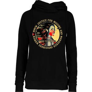 Justice For MMIW Missing Murdered Indigenous Resilient Women Womens Funnel Neck Pullover Hood