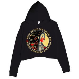 Justice For MMIW Missing Murdered Indigenous Resilient Women Crop Fleece Hoodie