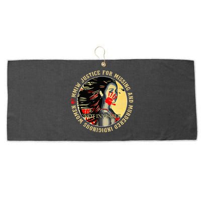 Justice For MMIW Missing Murdered Indigenous Resilient Women Large Microfiber Waffle Golf Towel