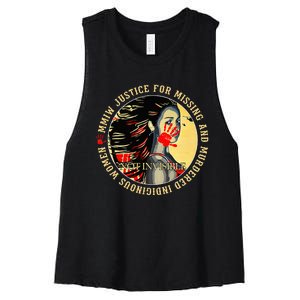 Justice For MMIW Missing Murdered Indigenous Resilient Women Women's Racerback Cropped Tank