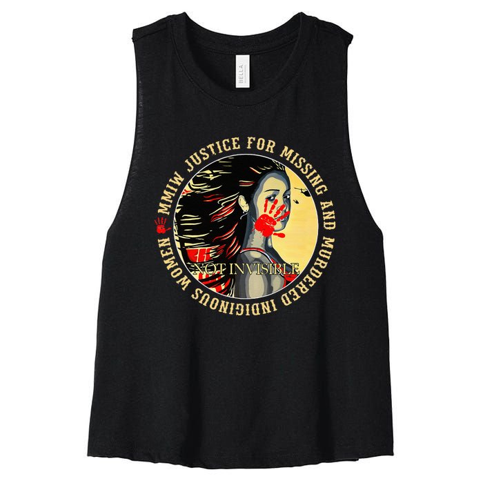 Justice For MMIW Missing Murdered Indigenous Resilient Women Women's Racerback Cropped Tank