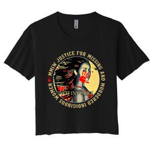 Justice For MMIW Missing Murdered Indigenous Resilient Women Women's Crop Top Tee