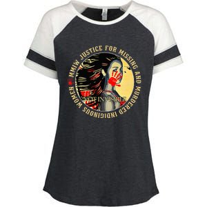 Justice For MMIW Missing Murdered Indigenous Resilient Women Enza Ladies Jersey Colorblock Tee