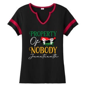 Juneteenth Freedom Melanin Black Wo Property Of Nobody Ladies Halftime Notch Neck Tee