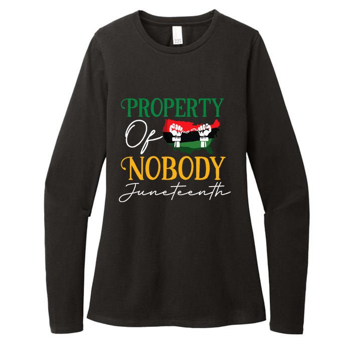 Juneteenth Freedom Melanin Black Wo Property Of Nobody Womens CVC Long Sleeve Shirt