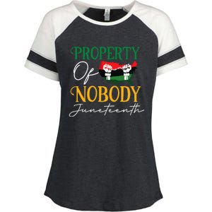 Juneteenth Freedom Melanin Black Wo Property Of Nobody Enza Ladies Jersey Colorblock Tee