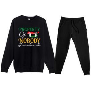 Juneteenth Freedom Melanin Black Wo Property Of Nobody Premium Crewneck Sweatsuit Set