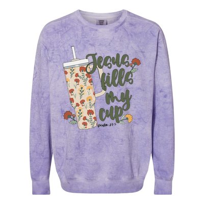 Jesus Fills My Cup  Colorblast Crewneck Sweatshirt