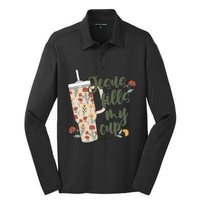 Jesus Fills My Cup  Silk Touch Performance Long Sleeve Polo