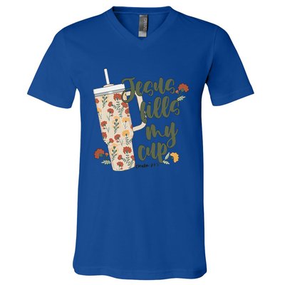 Jesus Fills My Cup  V-Neck T-Shirt