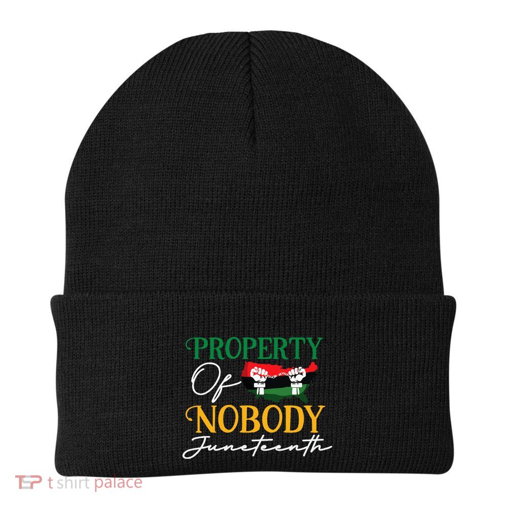 Juneteenth Freedom Melanin Black Property Of Nobody Beanie