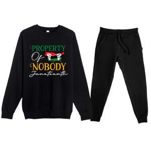 Juneteenth Freedom Melanin Black Property Of Nobody Premium Crewneck Sweatsuit Set