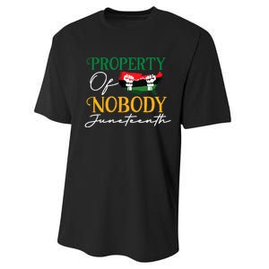 Juneteenth Freedom Melanin Black Property Of Nobody Performance Sprint T-Shirt