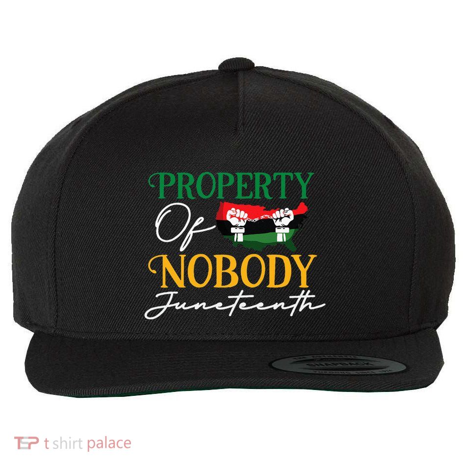 Juneteenth Freedom Melanin Black Property Of Nobody Wool Snapback Cap
