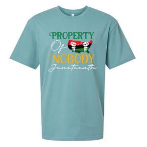 Juneteenth Freedom Melanin Black Property Of Nobody Sueded Cloud Jersey T-Shirt