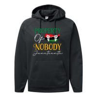 Juneteenth Freedom Melanin Black Women Property Of Nobody Performance Fleece Hoodie